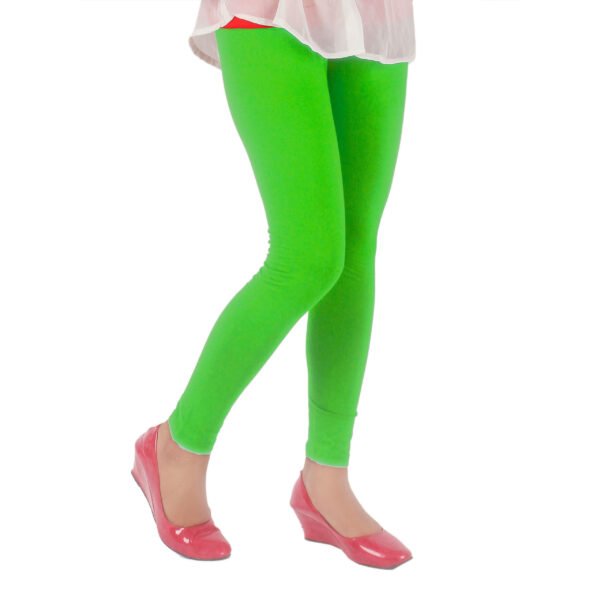 Parrot green ankle length leggings by Tarsi