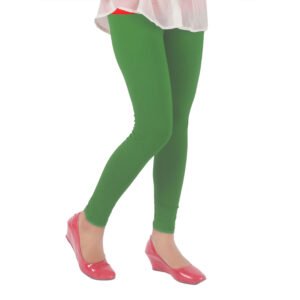 Chutney green colour ankle length leggings by Tarsi.