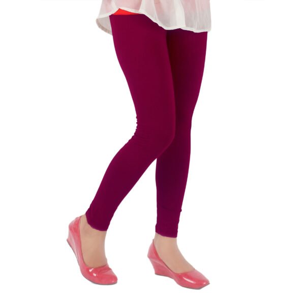 Maroon colour ankle length leggings by Tarsi