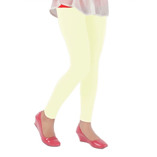 Cream colour ankle length legging by Tarsi