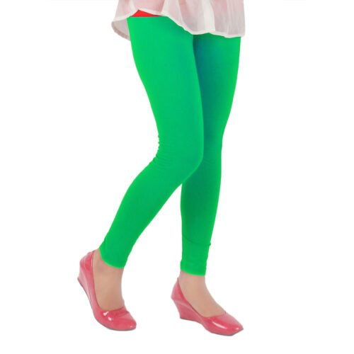 Pista green Ankle length leggings by Tarsi