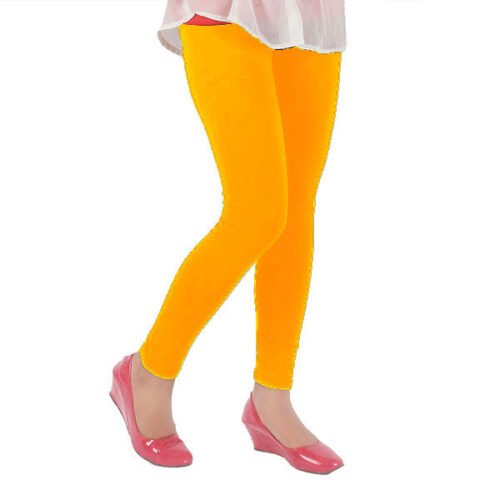 Golden yellow colour ankle length leggings by Tarsi